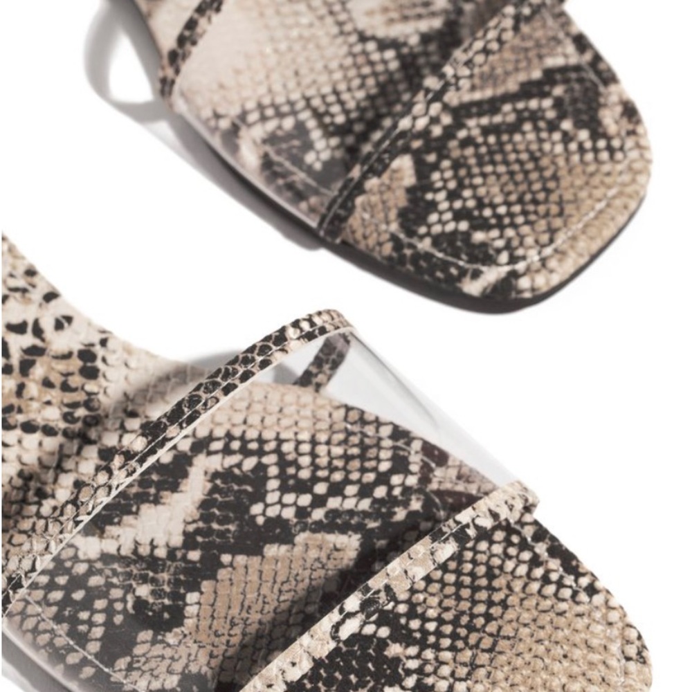 Clear Snakeskin Sandals - Picture 3 of 7